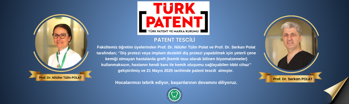FAKÜLTEMİZ ÖĞRETİM ÜYELERİNDEN PATENT TESCİLİ